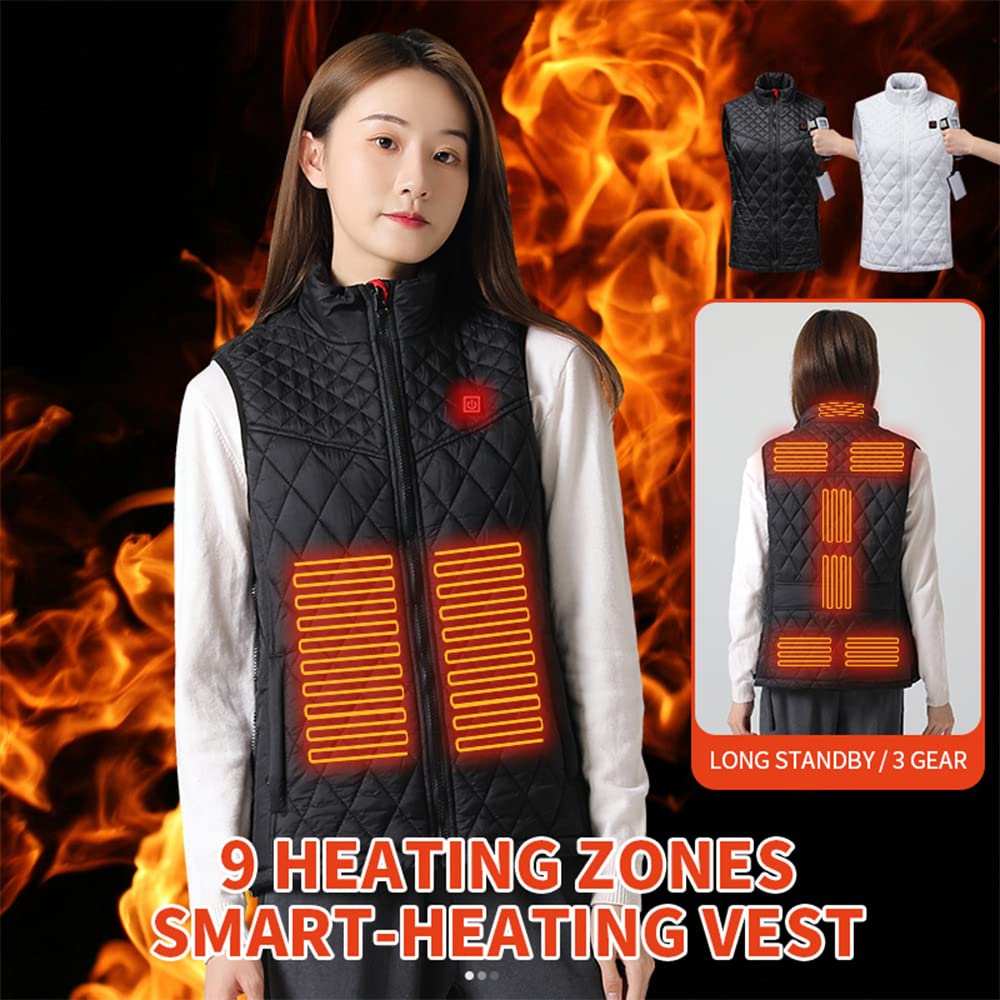 Oneshlee Gilet Chauffant Femme Usb, Gilet Sans Manche Femme Chauffant, Veste Chauffante Chasse, Vêtements Chauffé Électrique Température Réglable Imperméable En Extérieur Moto Randonnée Pêche