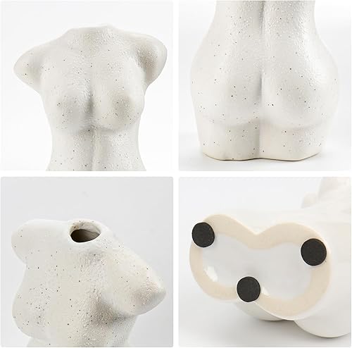 Miniatura 2 de Briful Jarrón de cuerpo para decoración de estante de forma femenina, escultura en forma de cuerpo, bonito jarrón de flores para decoración