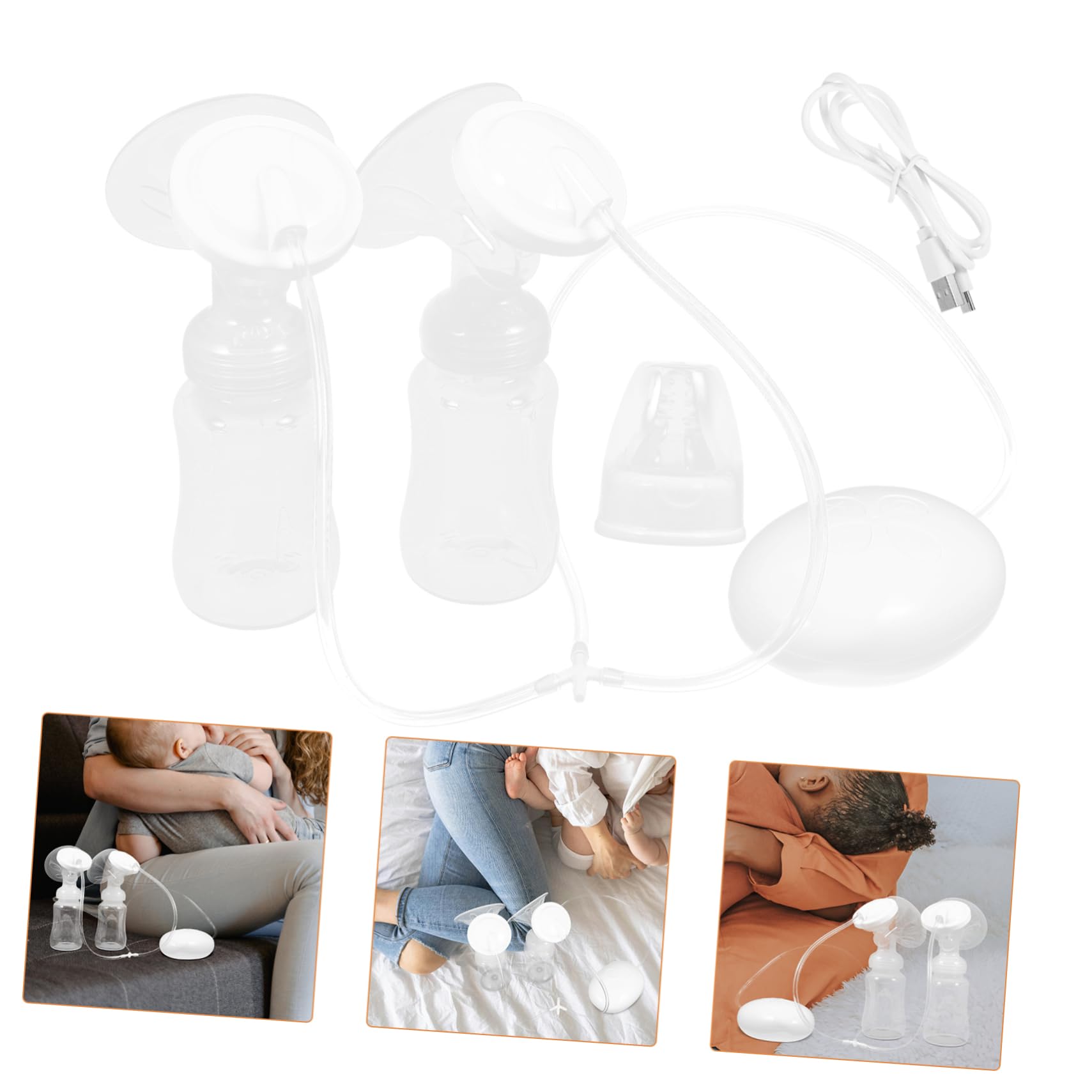 Extractor de Leche Eléctrico de Doble Cara, 1 Juego, Blanco | Pp, Ajuste Multinivel y Funcionamiento Silencioso, para Madres Primerizas, Envío sin Batería
