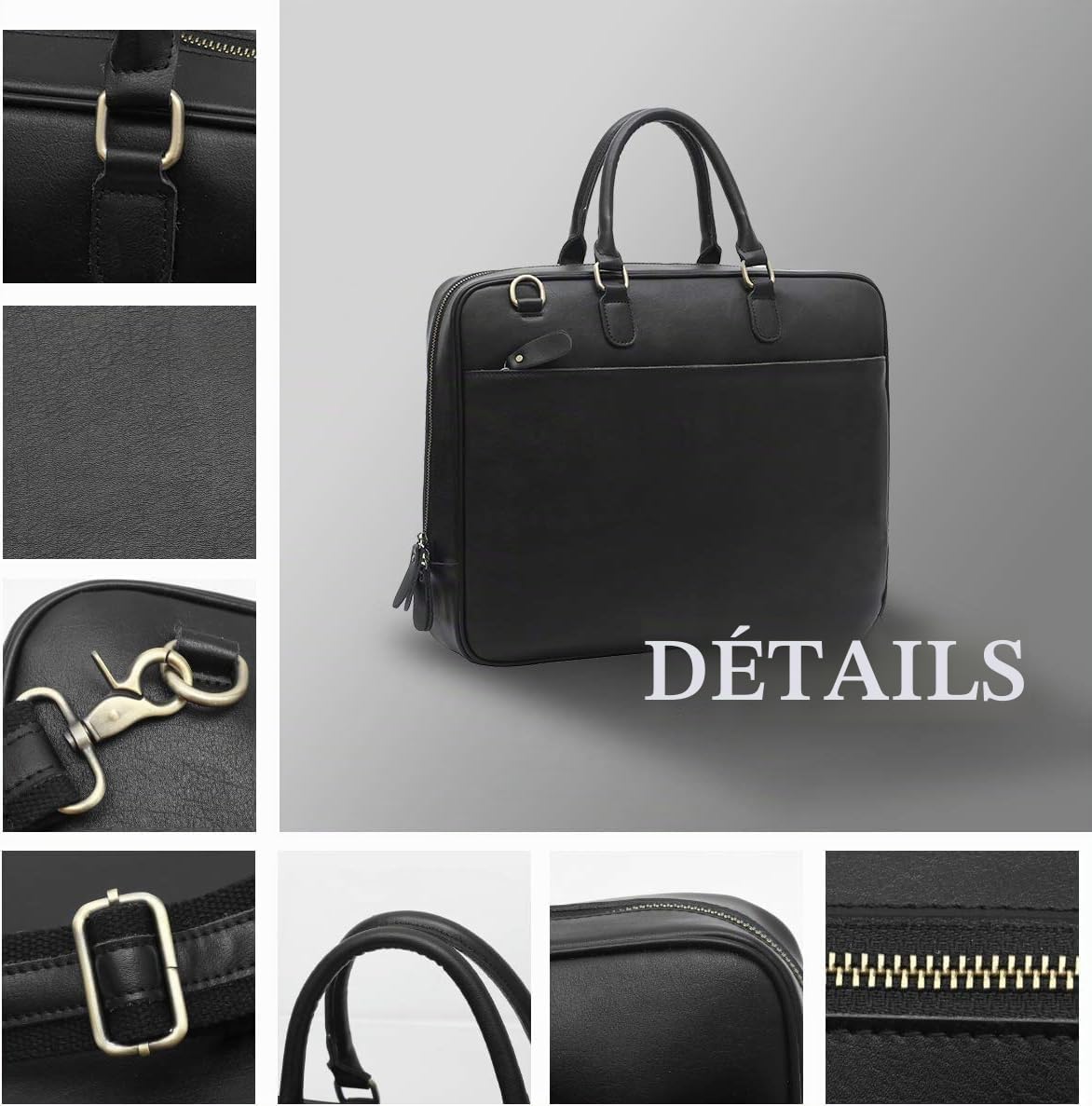 Leathario Sac Homme Porte Document Sac en Cuir Sac Messager Sac Ordinateur Homme Cuir