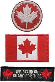 SOUTHYU 2 Pieces Canada Flag Canadian Province Tactical Morale Patches Military Emblem Embroidered Badge Applique Hook and Loop Patch