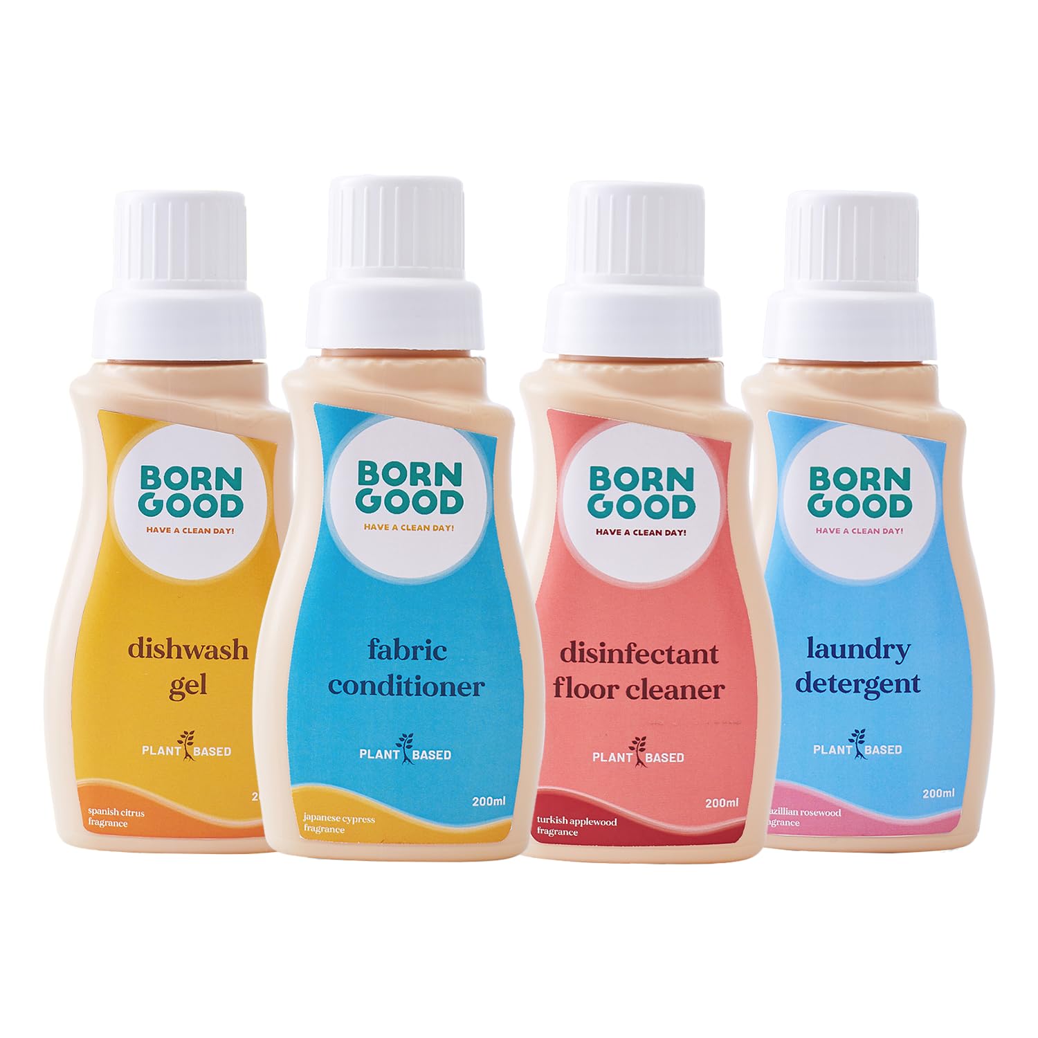 Born Good Plant Based Brazilian Laundry Detergent, Fabric Conditioner, Dishwash Gel & Disinfectant Cleaner, Non-Toxic And Eco-Friendly - 200 ml Each (Combo Pack of 4) (B0D1MPC3Y2) Amazon Price History, Amazon Price Tracker