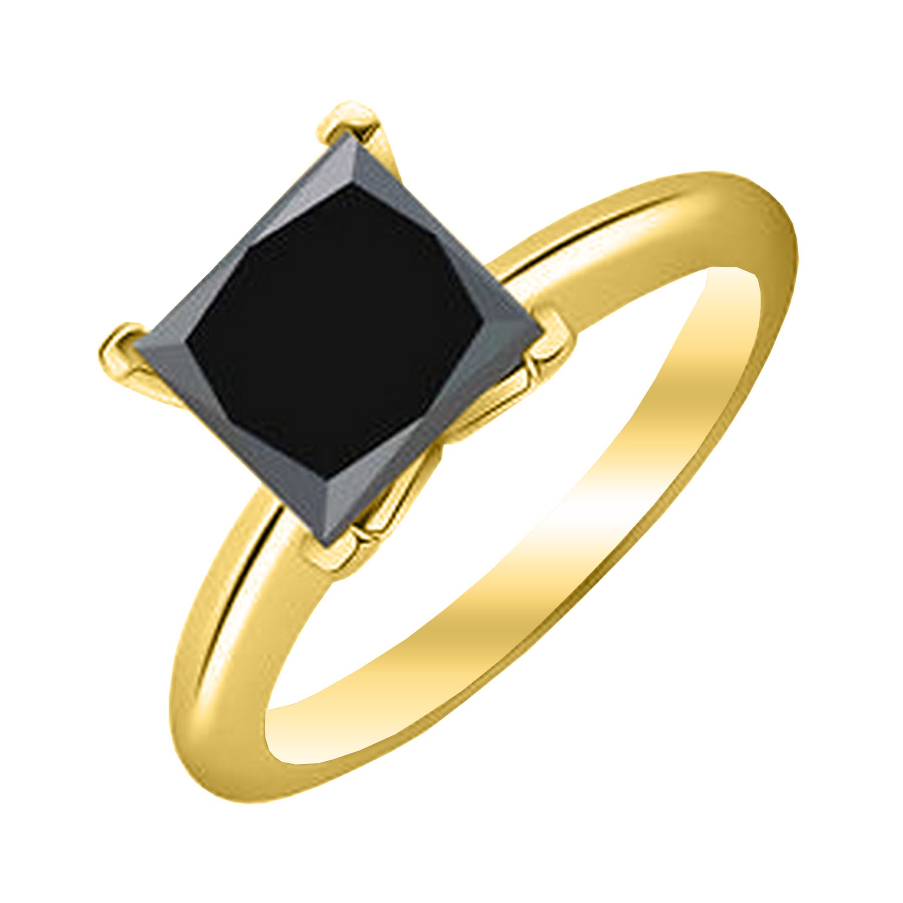 Houston Diamond District 0.5-10 Carat Total Weight Princess Black Diamond Ring (AAA Quality)