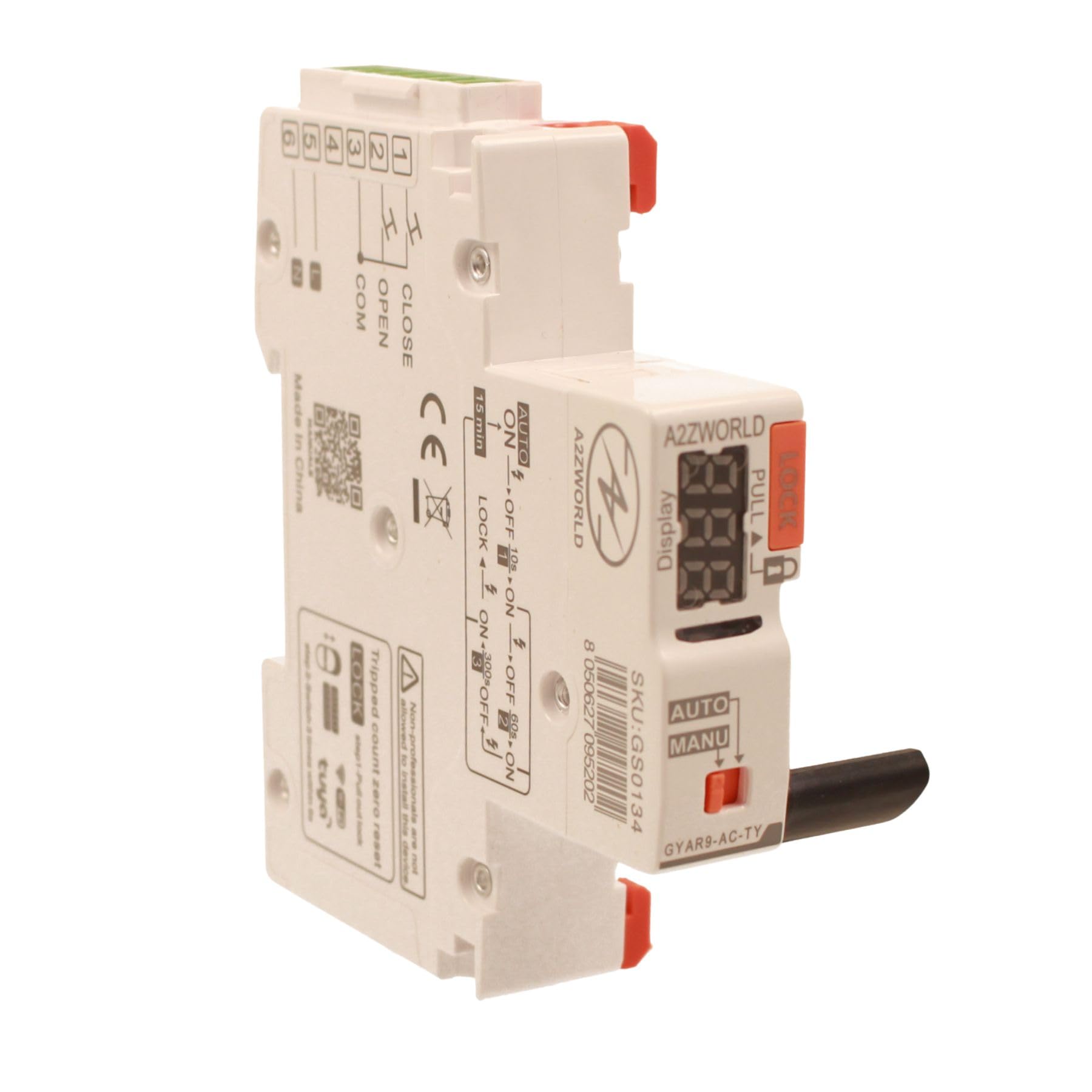 Interruttore Differenziale Puro WIFI Con Riarmo Automatico Trifase, Salvavita Tipo A Tipo A 30mA / 0,03A 40A, APP Tuya Smart Life, RCCB 3P+N 6kA 380V, 5 Moduli DIN, Controllo Remote e Manuale