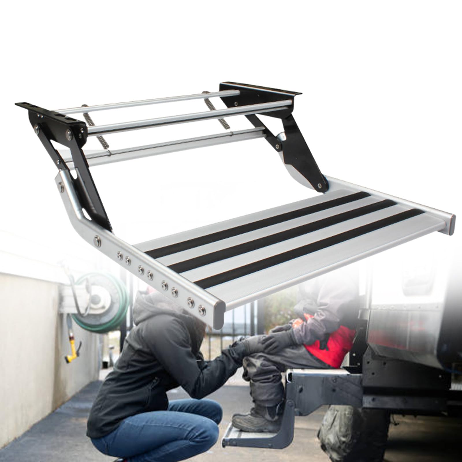 WAPHOERTE Marchepied Pliable Pour Camping-car, En Alliage D