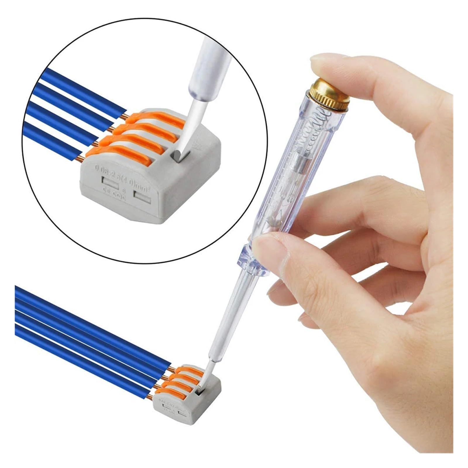 50 connettori compatible cavi/giunzione compatti con filo a leva, 2 3 elettrici a 5 porte compatibili Connessione rapida 28-12 AWG(75pcs)