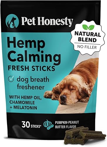 Miniatura 1 de Pet Honesty Palitos frescos calmantes de cáñamo, palitos dentales para perros, masticables dentales naturales, apoyo calmante para perros, reducen