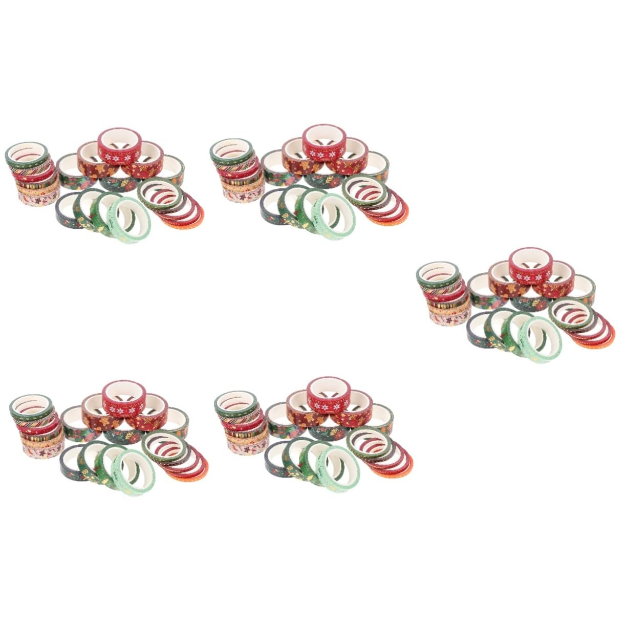 VILLCASE 5 Juegos Cinta Washi Navideña Cintas De Cuaderno Cinta De Manualidades Navideñas Pegatinas Navideñas Christmas Stickers Cinta De Papel Washi De Navidad Cintas Adhesivas 21 Rollos*5