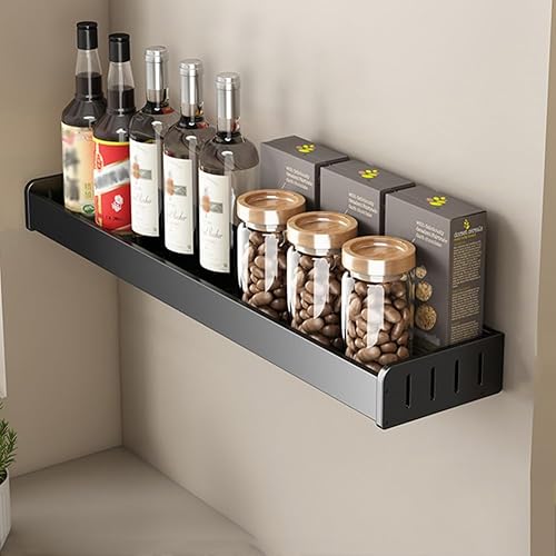 Miniatura 9 de Estante de especias montado en la pared, organizador de especias de cocina para tarros de especias, estante de especias para detrás de la estufa,