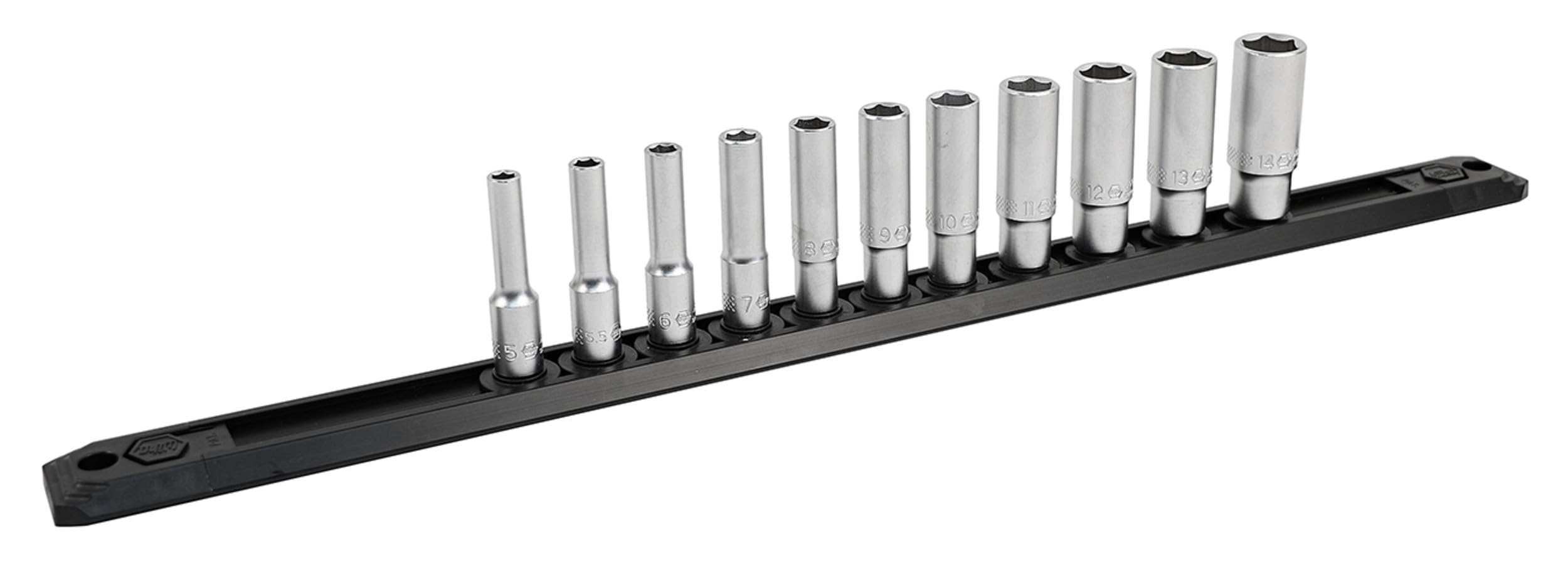 Jeu de douilles métriques profondes 1/4", 14 pièces