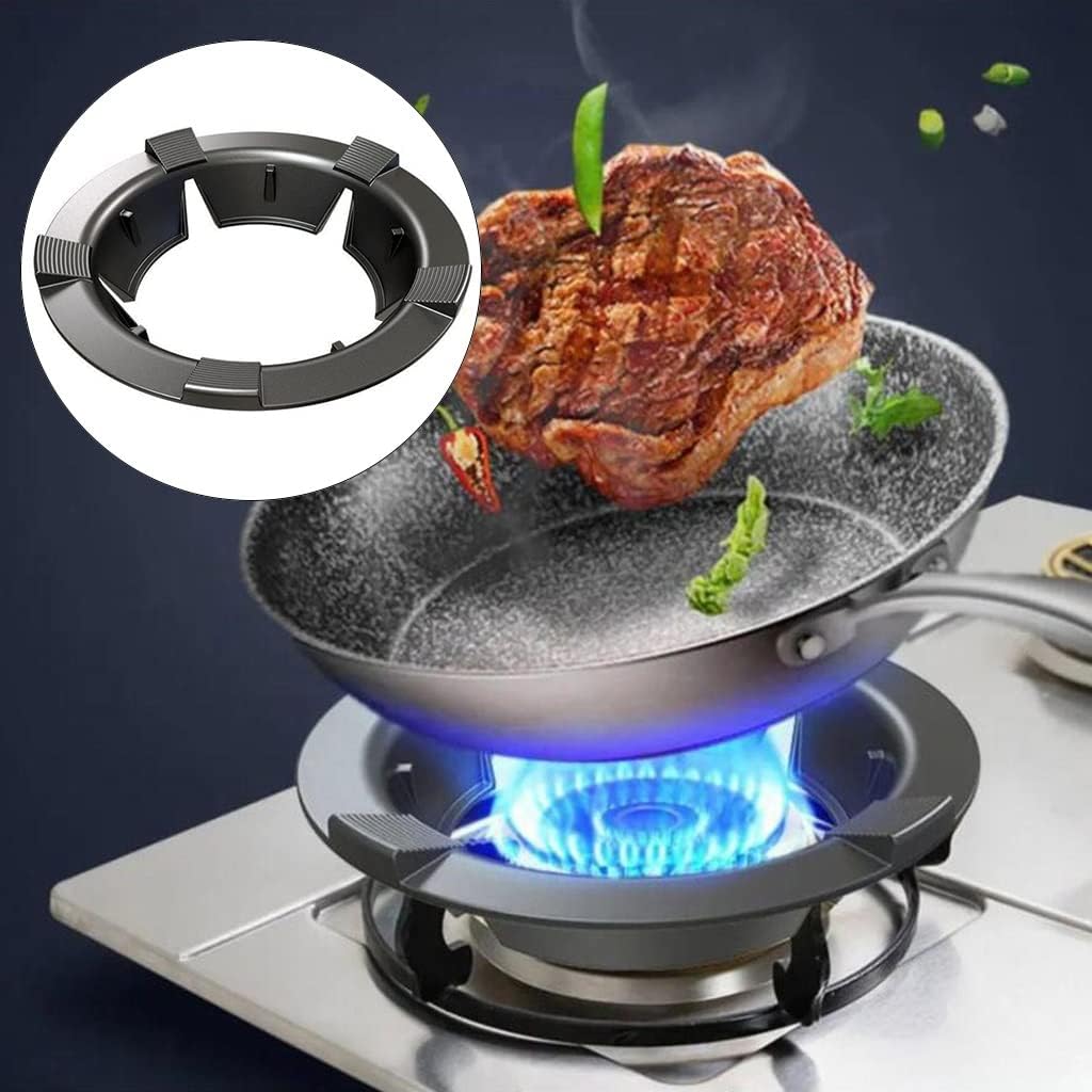 Cast Iron Gas Stove Windproof Disk Energy Saving Cover Windshield Bracket for Gas Hobs, Pot Holder & Heat Resistant(4-Claw)