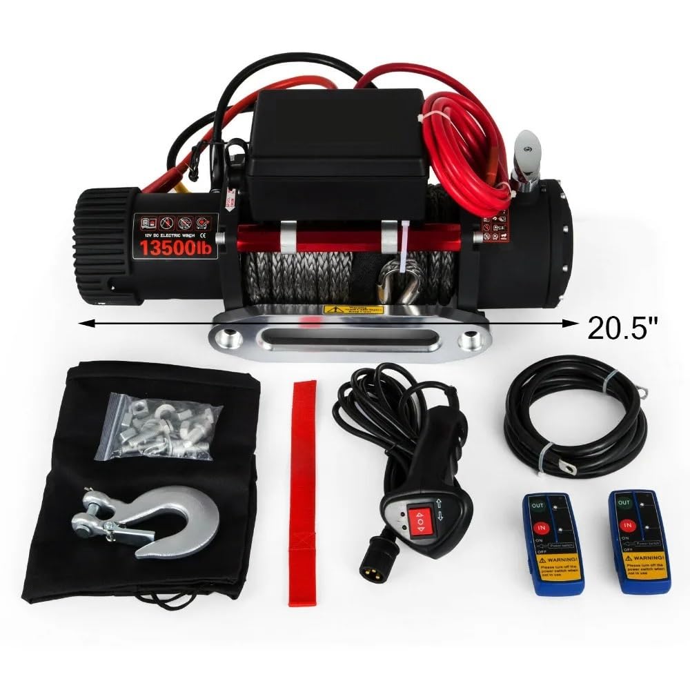 13500LBS /12000LBS Elektrische Winde Synthetische Seil 12V Winden 4X4 Mit 2 stücke Fernbedienung Für Lkw RVs ATV UTV Elektrische Hebezeuge