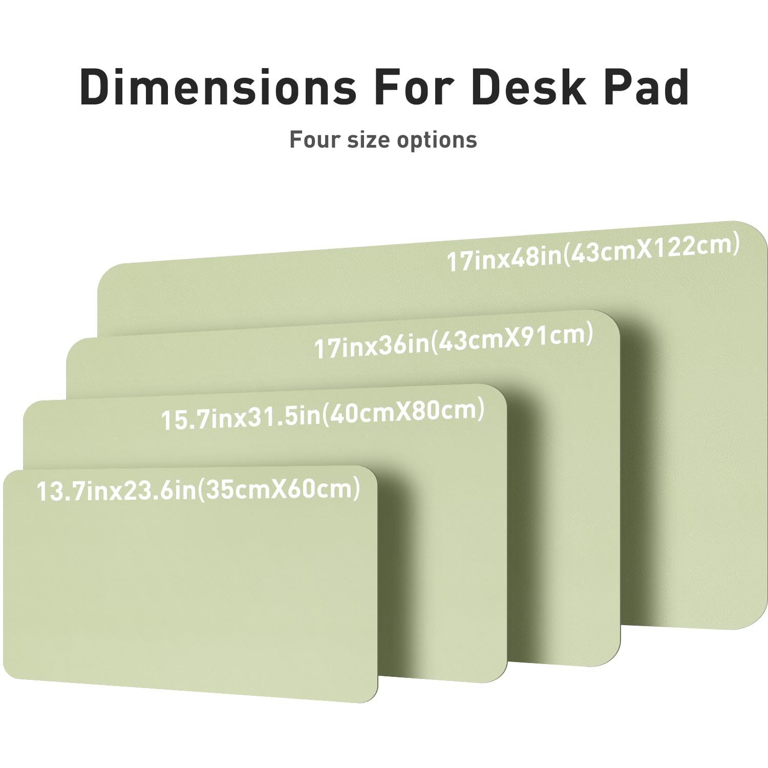 Aothia PU Leather Desk Mat, Large Non-Slip Laptop Pad for Office/Home (91x43cm, Grass Green), 43 x 91 cm - Image 3