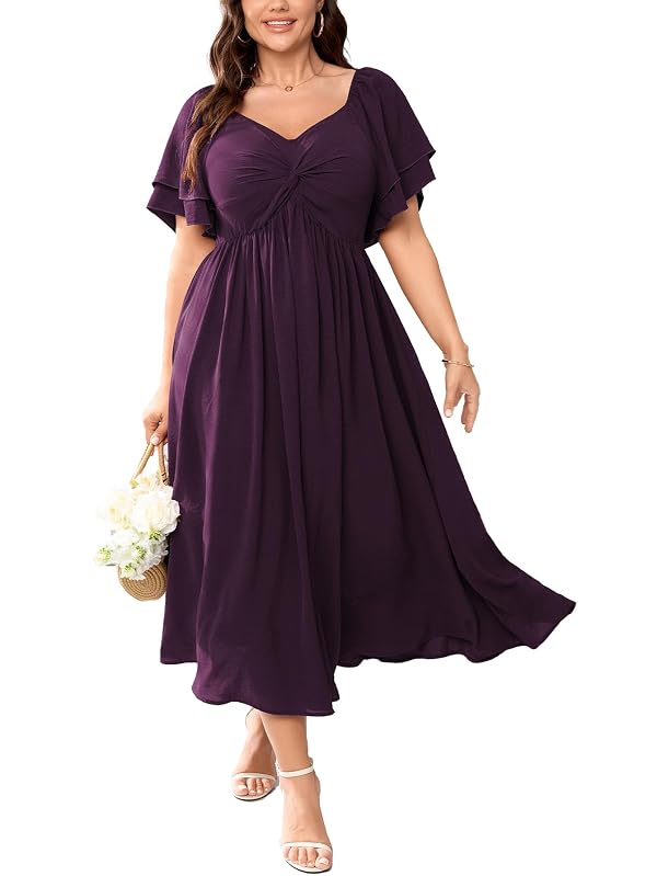 SCOMCHIC Women's Plus Size Cocktail Dress Purple by SCOMCHIC - Used condition - US$42.74