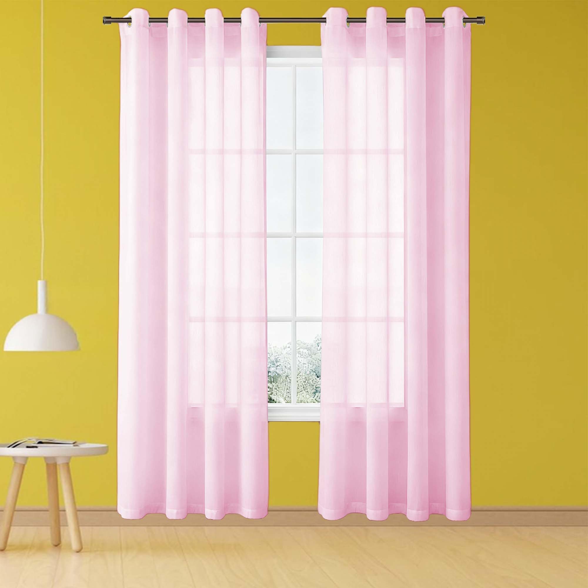 Voilages rose 160 x 290 cm rideaux modernes de fenêtre pour décoration salon