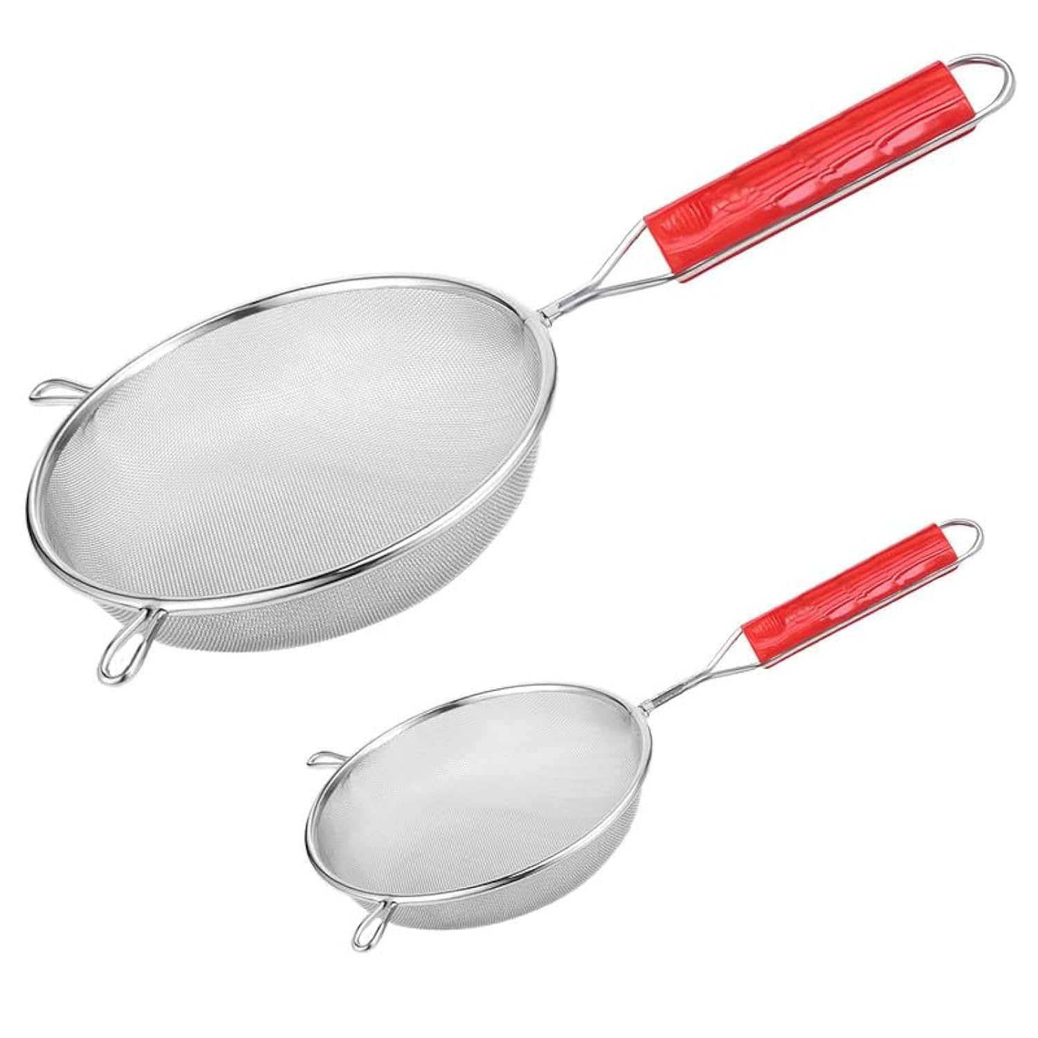 Unify 2 Pieces Stainless Steel Soup & Juice Strainer/Liquid Filter for Kitchen Use, Large Soup Chalni with Red Handle, Rice & Juice Use (Size-7, 8, Dia-18.5cm, 21cm, Set of 2, Silver) (B0DGLMF24F) Amazon Price History, Amazon Price Tracker