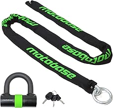 モトベース（MOTO BASE）盗難防止用品 モトロックシリーズ バイク用 エンドリング仕様 LED付き鍵 極太チェーンロック (φ12mm)) 長さ：2.5m／MBLC-CHL-01-S25