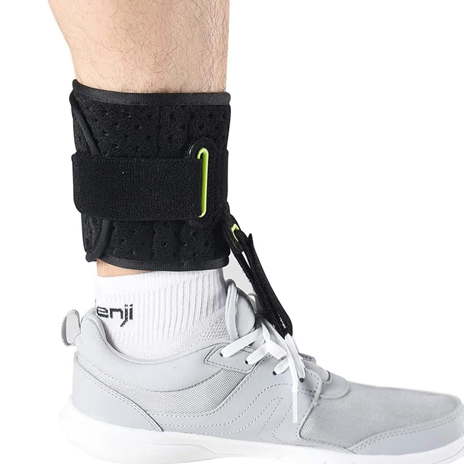 Ortesis ajustable para el tobillo con soporte para el pie caído, transpirable, cómoda, acolchada, para el tobillo, soporte para el pie, compresión envolvente para mejorar la marcha al caminar, evita c
