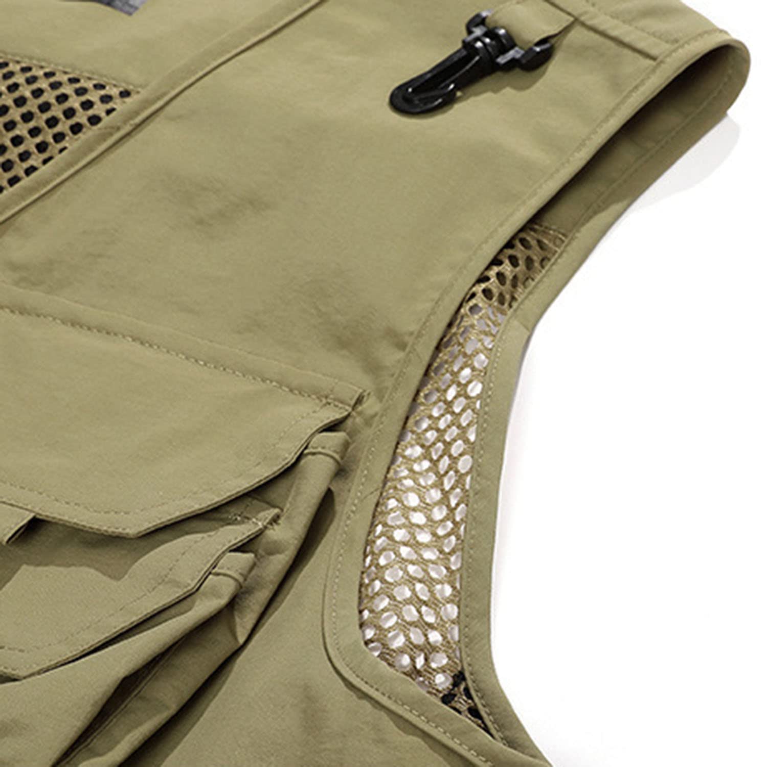 Chaleco Multibolsillos para Hombre Chaleco Exterior Transpirable Secado Rápido Chaqueta Sin Mangas Casual para La Fotografía Pesca Camping Viajes