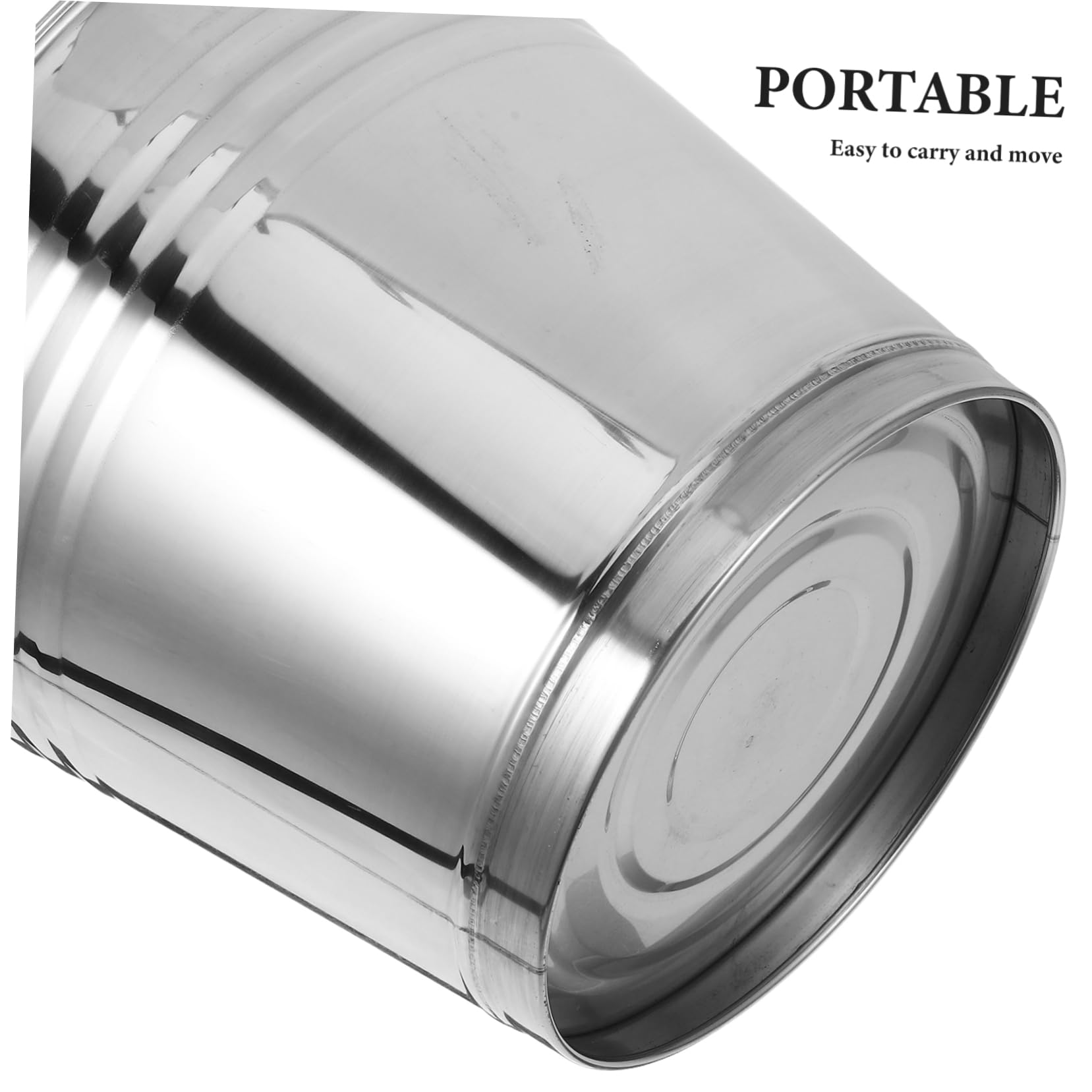 Cubo de Agua Portátil de 6 L en Acero Inoxidable con Asa