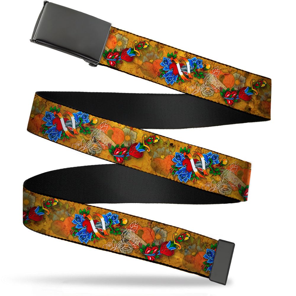 Buckle-Down mens Buckle-down Web Tattoo Johnny Hearts & Roses 1.25