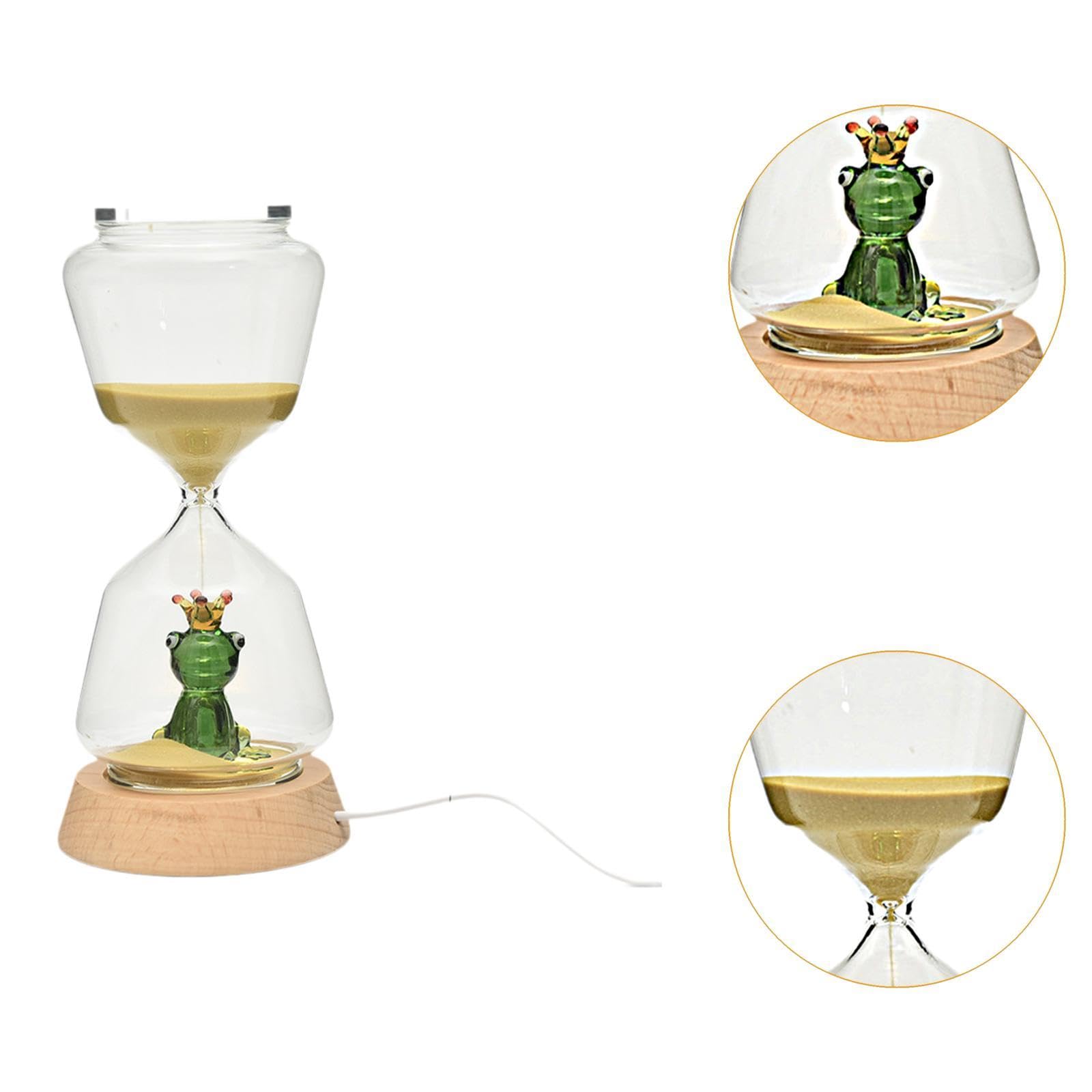Reloj de Arena con Luz Y Forma de Estatua de Rana Decorativa Navideña de