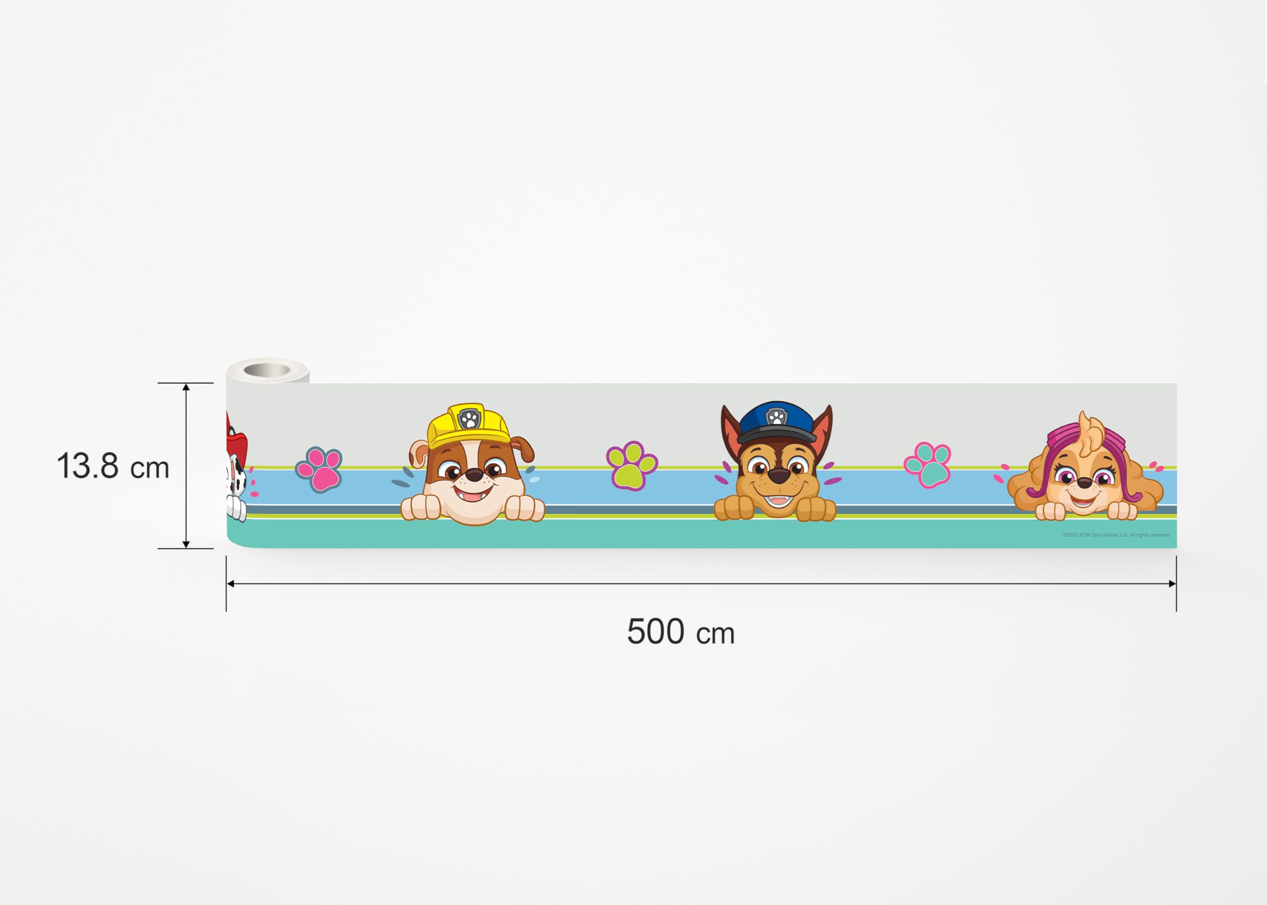 AG Design Cenefa autoadhesiva de la Patrulla Canina AWBD 8013, resistente al agua, decoración de pared para niños y niñas, multicolor, ancho 500 cm x alto 13,8 cm
