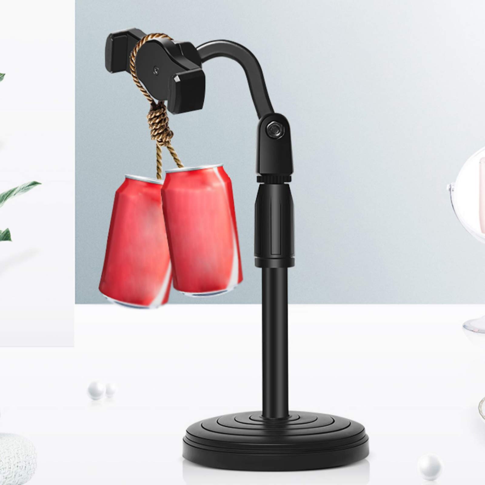 LXLTLB Base Móvil Universal Soporte con Luz de Relleno para Escritorio con Rotación De 360° Adecuado para Transmisión en Vivo por Teléfono Móvil O Tomar Fotos,Ordinary