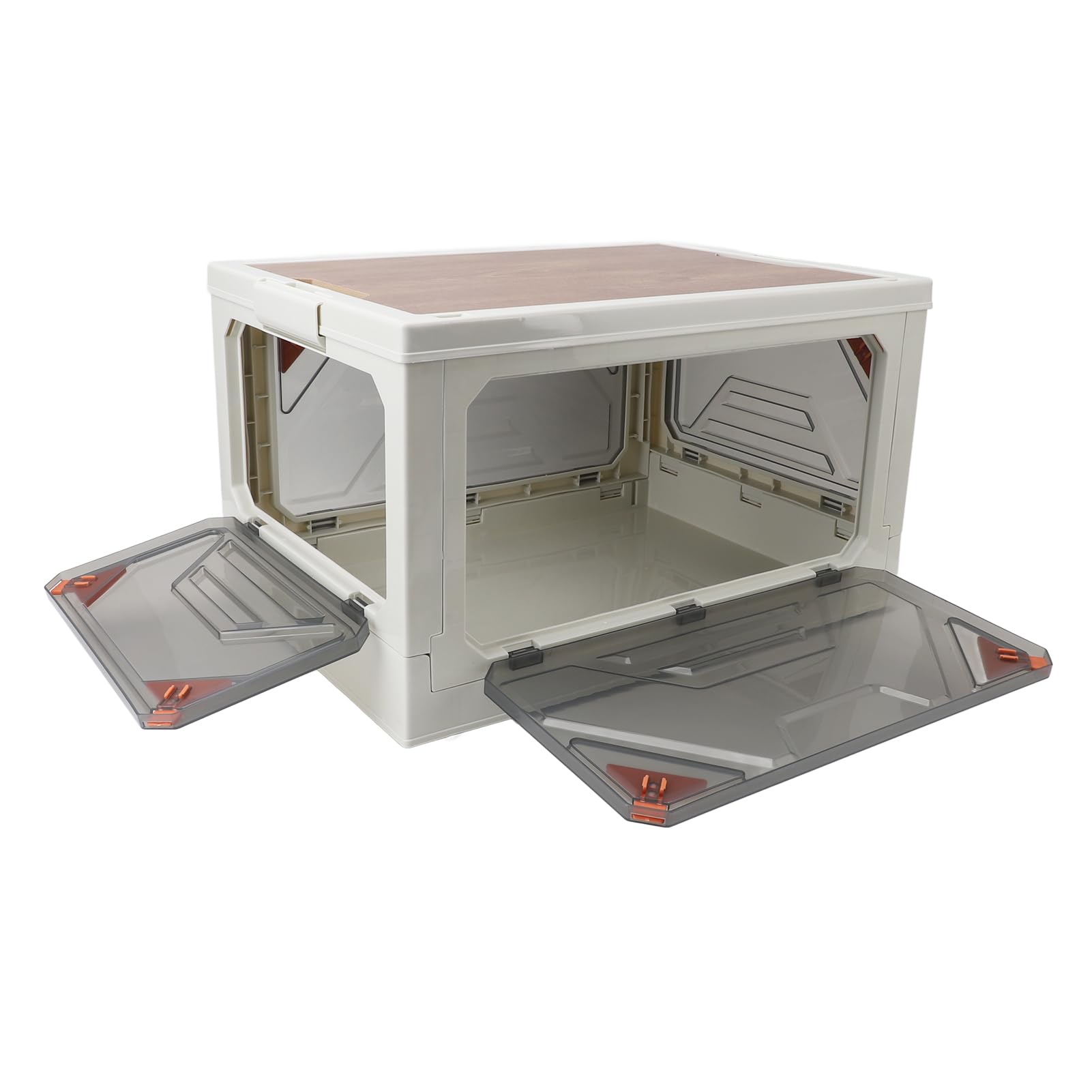 52L Faltbare Aufbewahrungsbehälter mit Deckel und Rädern, Stapelbare Plastik -Aufbewahrungsbox für Camping -Outdoor -Reise -Heimorganisation, PP+MDF -Material