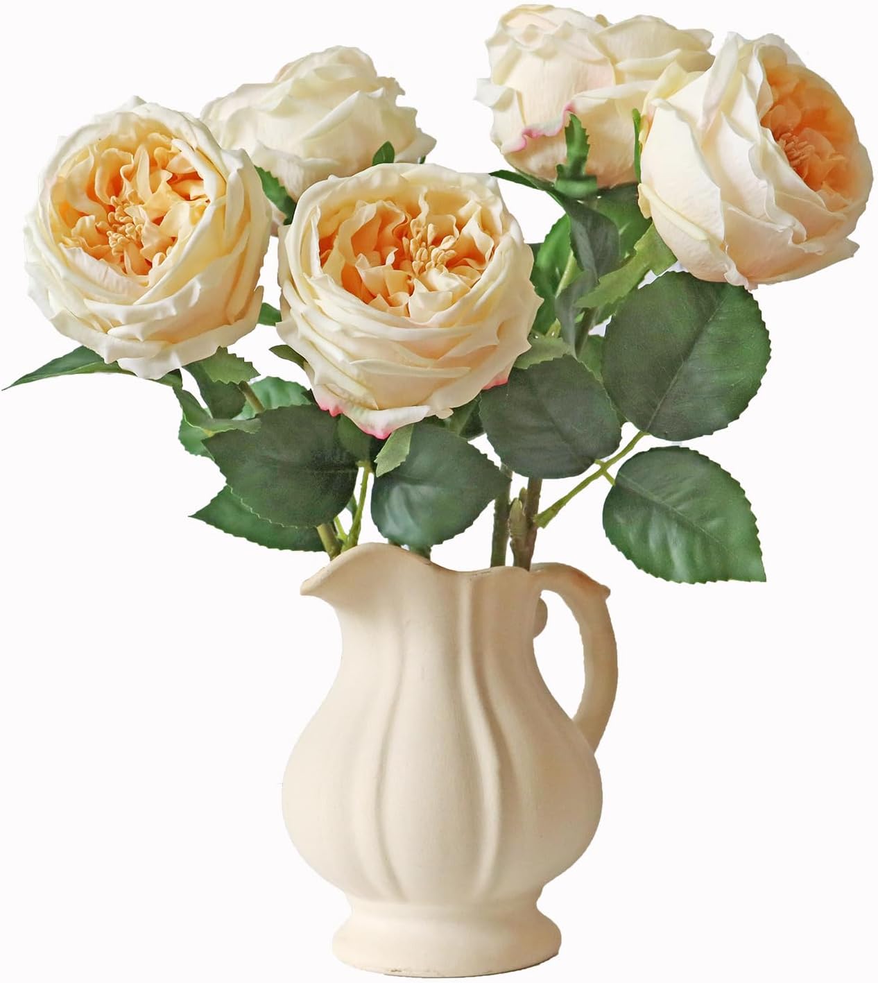 Champagne Fake Roses 4PCS Real Touch Peonies Flowers Lifelike Peony Silk Rose With Stems Big Heads Artificial Latex Flowers Wedding Bouquet For Party Flower Arrangements Centerpieces Home Decor