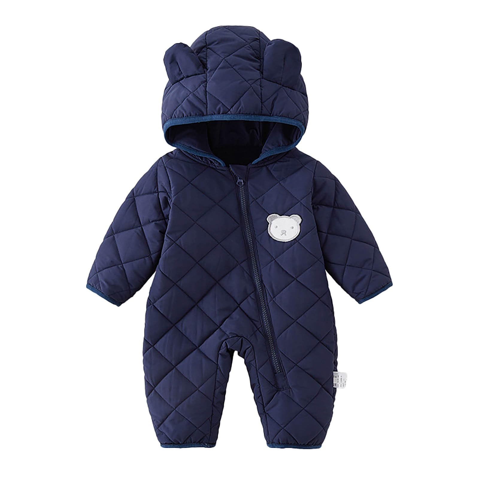 Body invernale a tuta con cappuccio orso, caldo pile, per neonati e bambini, abbigliamento da neve e freddo