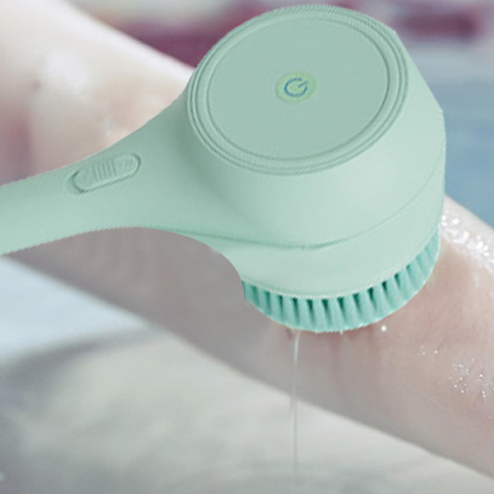 Scrubber per la schiena per doccia, spazzola da bagno con doppio manico | Scrubber per il corpo con ricarica USB e manico lungo | Spazzola elettrica Spazzola per la schiena a batteria grande 5 testin