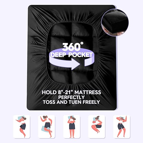 Miniatura 4 de ABENE Cubrecolchón de enfriamiento completo para aliviar el dolor de espalda, extra grueso, funda protectora de colchón suave con bolsillo de 8 a 21