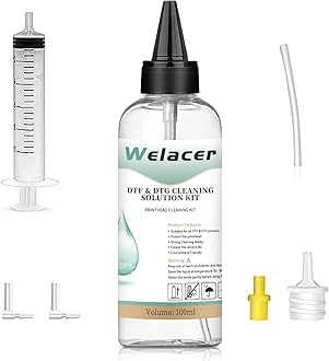 Welacer 100ml DTF Printhead Cleaning Solution for ET8550 L1800 XP-15000, DTF Print Head Cleaner Fluid Supplies, Universal Printer Nozzle Cleaner for All DTF Printers-Work with DTF DTG Ink