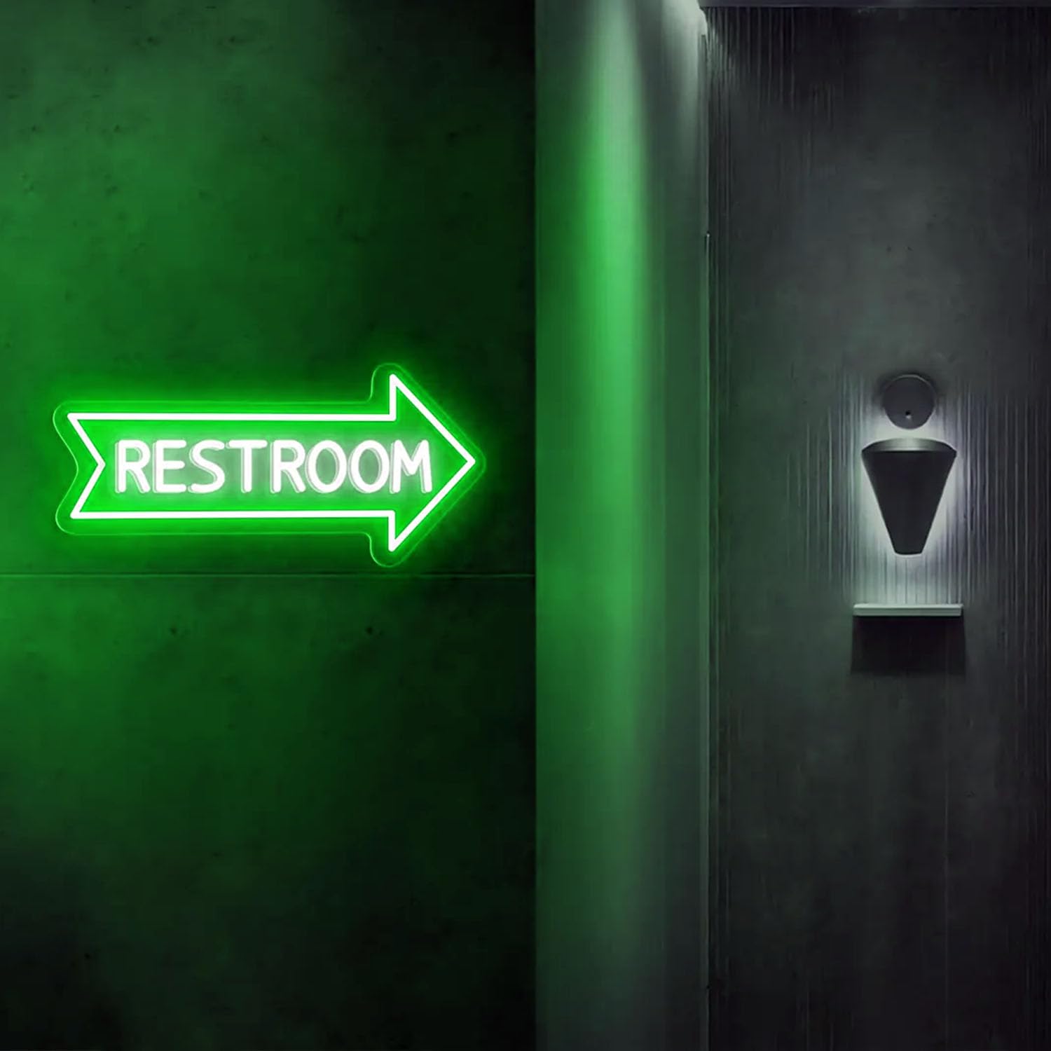Restroom Neon Sign, Restroom Arrow Toilet Led Sign, Bathroom LED Light for Cafe, Bar, Hotel Shop Mall Supermarket, Custom Funny Toilet Direction Wall Decor Neon