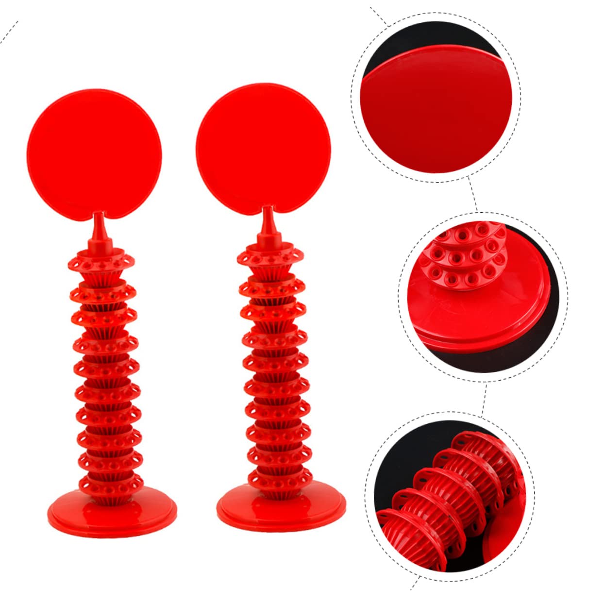 Expositor de Mesa para Piruletas Ajustable, 2 Piezas, Plástico Rojo