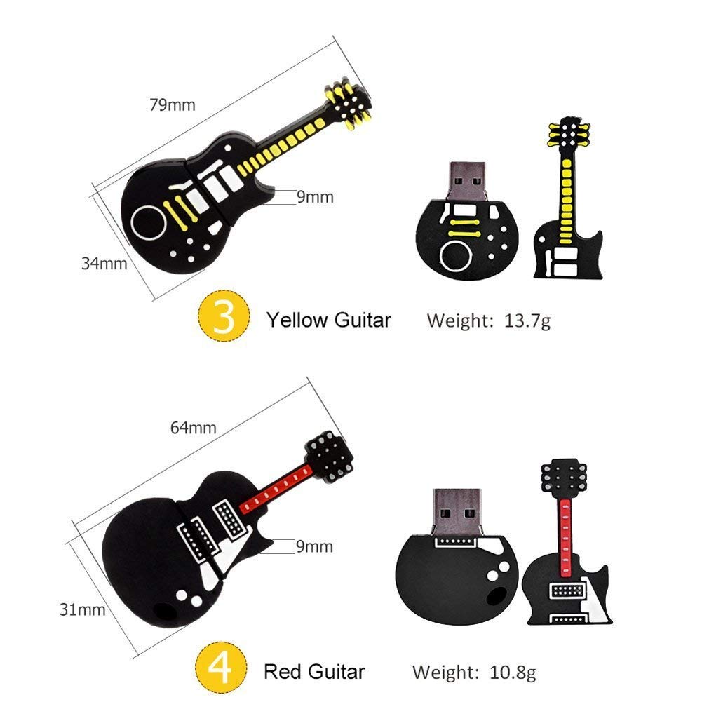 5 Pezzi 32GB USB Pen Drive Penna Usb Porta Chiavette Usb Chiave Usb Carino USB Strumento musicale Regali per i bambini Supporta PC Tablet portatile(5 * 32GB,Strumento musicale)