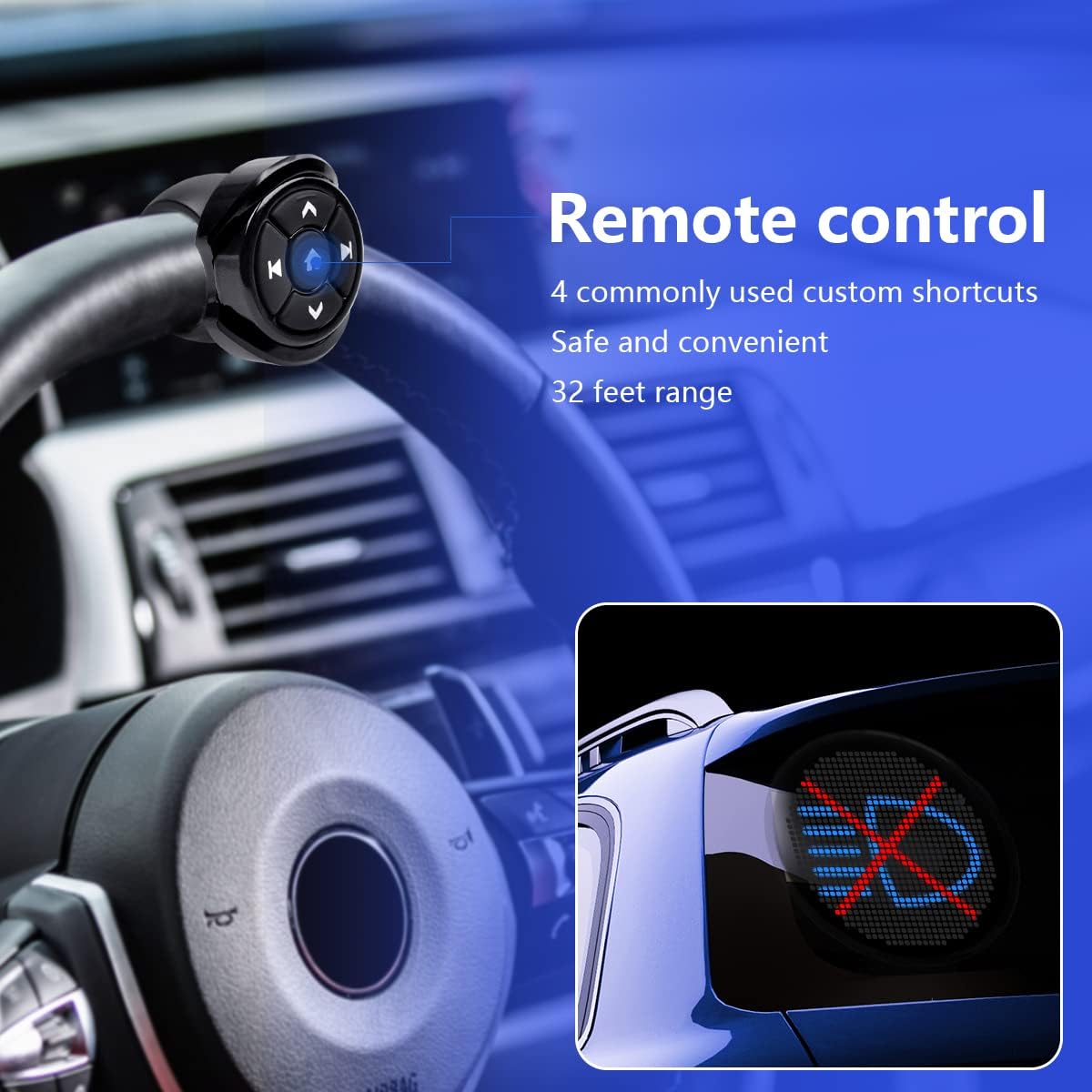 Funny Back Window Sign，Bluetooth App Control LED Sign，Programmable Customizable Text Pattern LED Screen，with Remote Control
