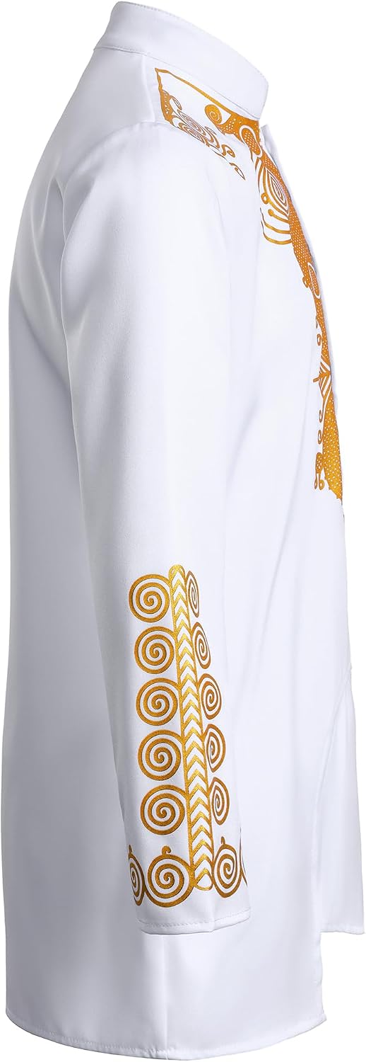 LucMatton Boy's African Dashiki Long Sleeve Shirt