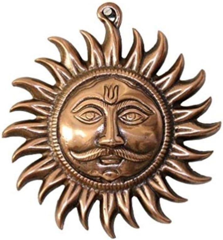 APKAMART Hand Crafted Metal Sun Wall Hanging - 7.4 Inch Height - Wall Showpiece For Wall Decor, Home Decor, Room Decor, Vastu And Gifts