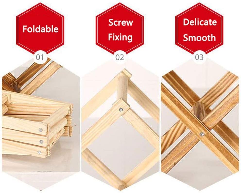 Wine Rack Solid Wood Wine Shelf Creative Folding Wooden Multi-Bottle Ornaments Tabletop Rack Storage (Color : B Size : 3 Bottles) for Bar Kitchen Cabinet