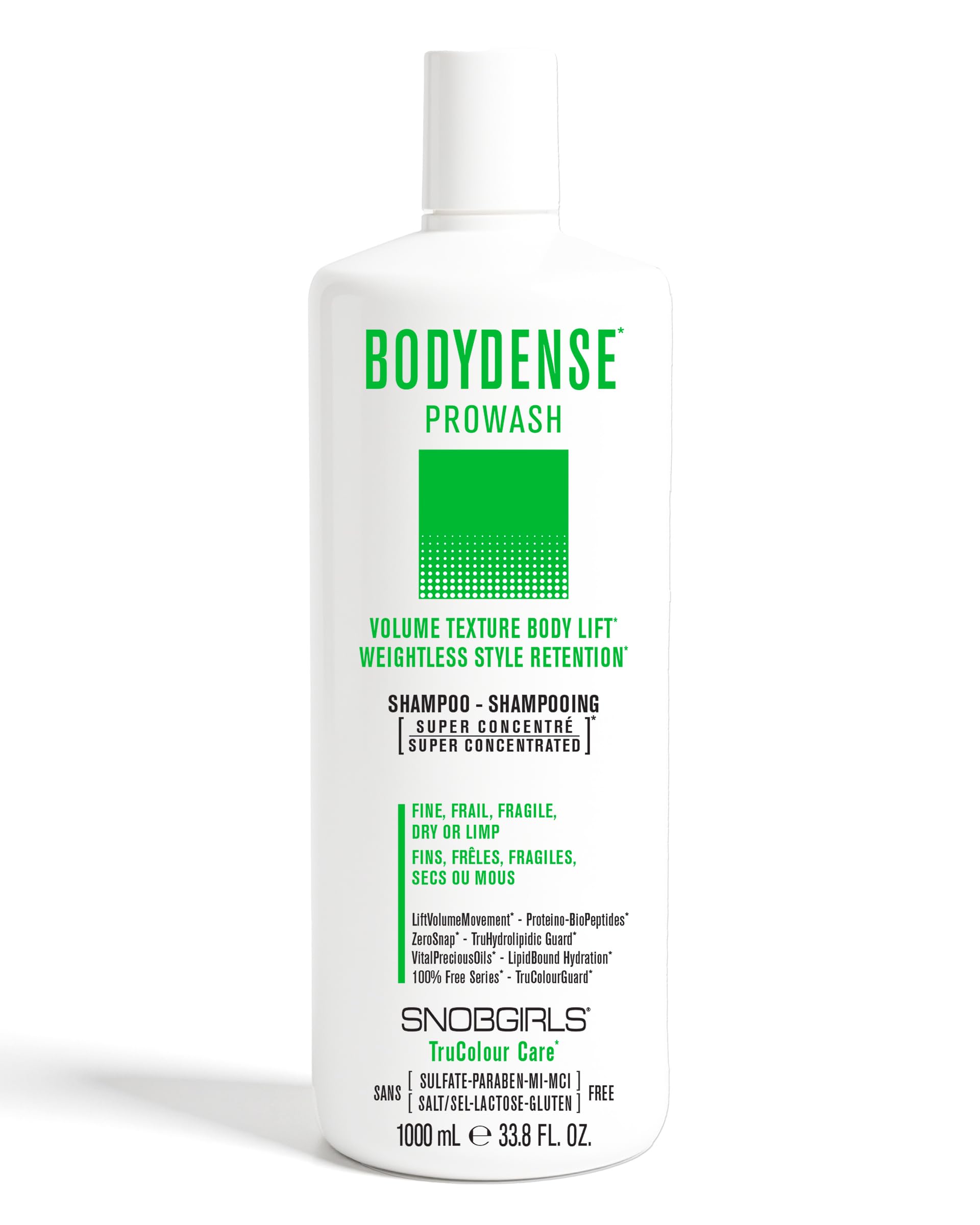 Volumizing Shampoo for Fine or Limp Hair – Vegan, Sulfate-Free Lightweight Cleanser with Ceramides & Argan Oil – Color Safe Formula for Lift & Body – SNOBGIRLS BODYDENSE – 33.8 fl oz