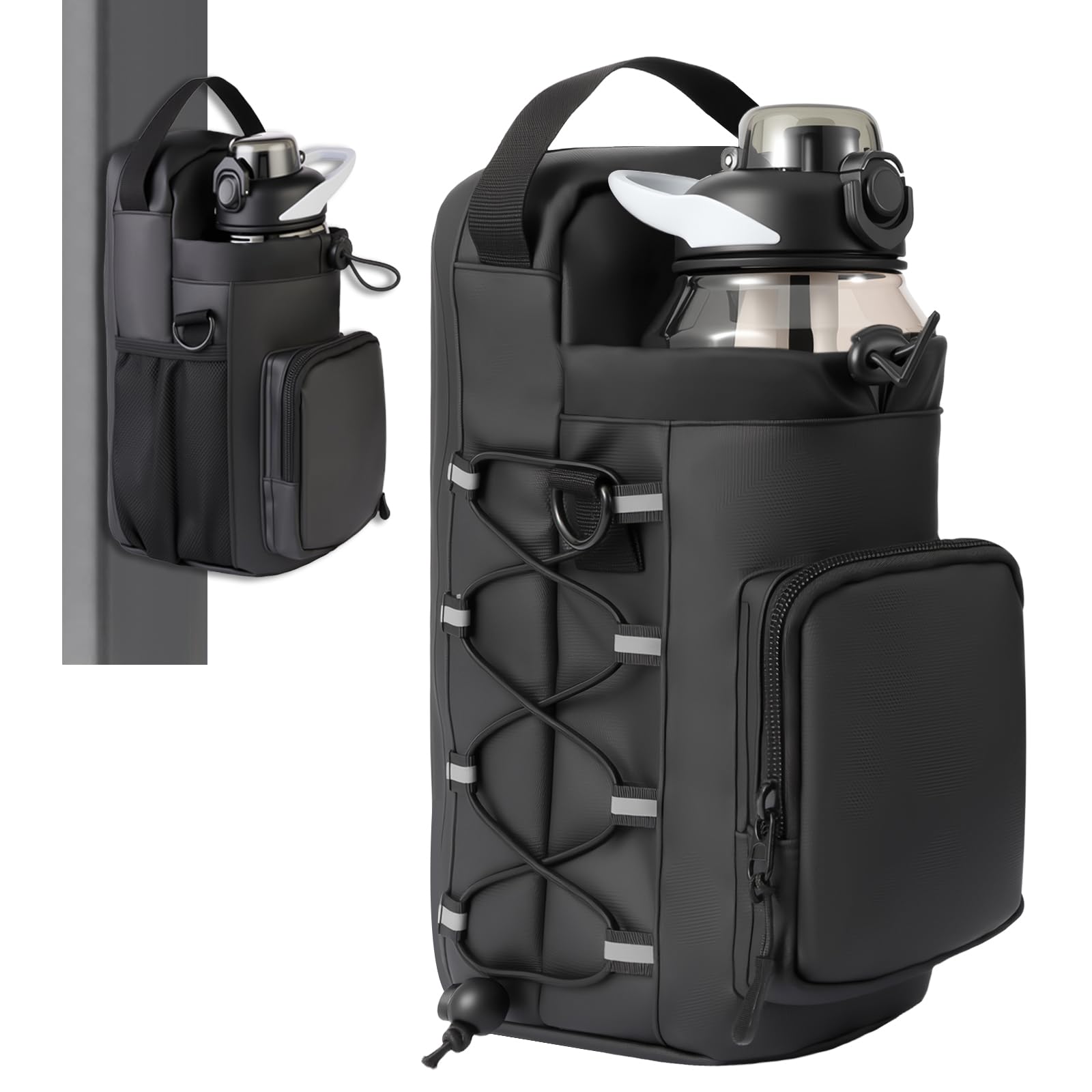 Xan Concept Magnetic Gym Bag for Men and Women,Water Bottle Bag with Phone Pockets & Shoulder Strap,Powerful Magnet Gym Pouch,Magnetic Bag for Sports,