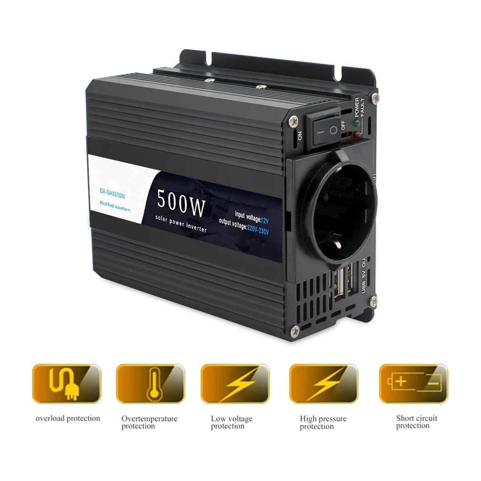 Inversor Corriente para Coche 12 V 220 V 500 W 12 V 220 V 50 Hz para Encendedor De Cigarrillos Convertidor