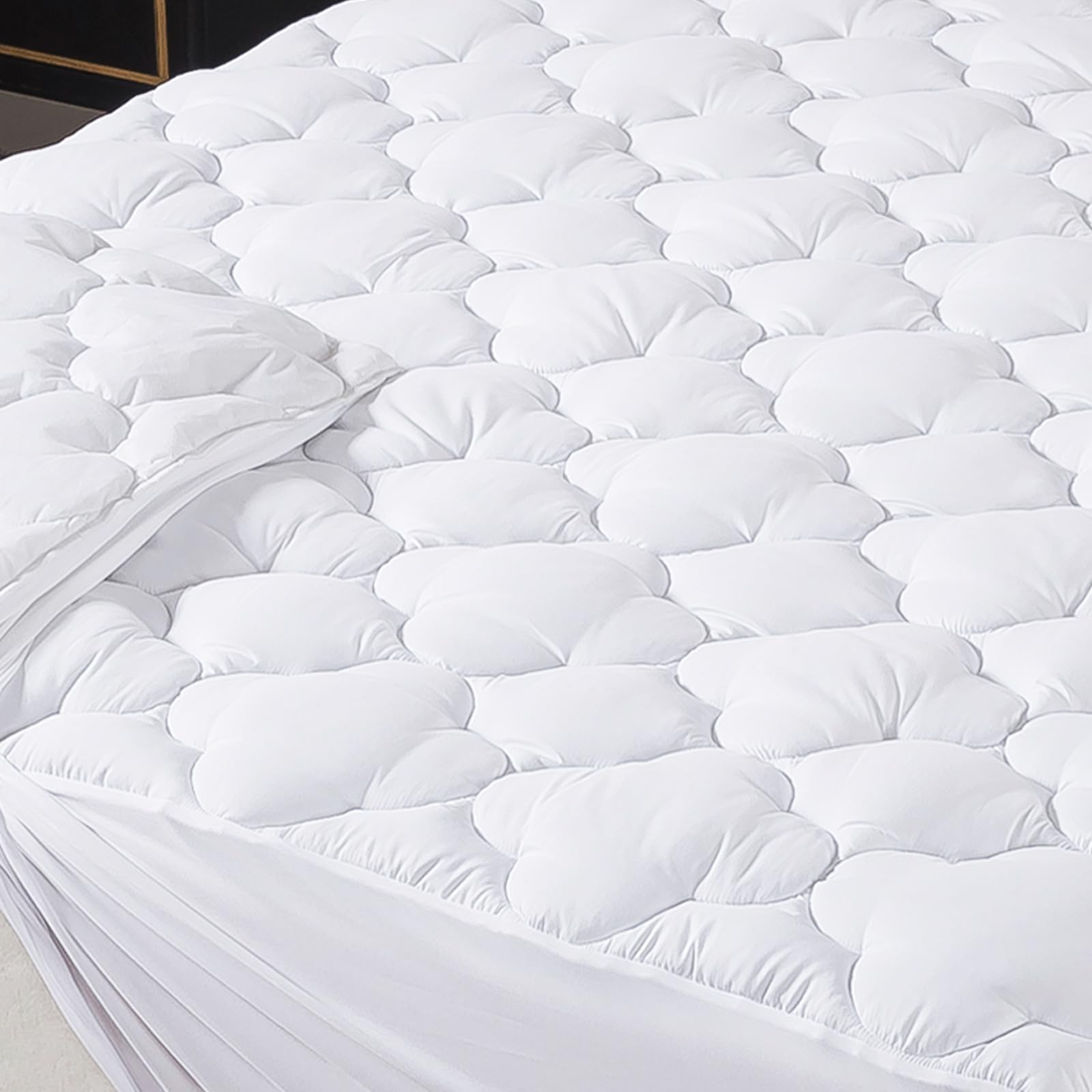 WhatsBedding Queen Mattress Pad,Fitted Queen Mattress Protector Soft with Deep Pocket 6"-18",Depth Breathable,Mattress Cover Queen-image-13