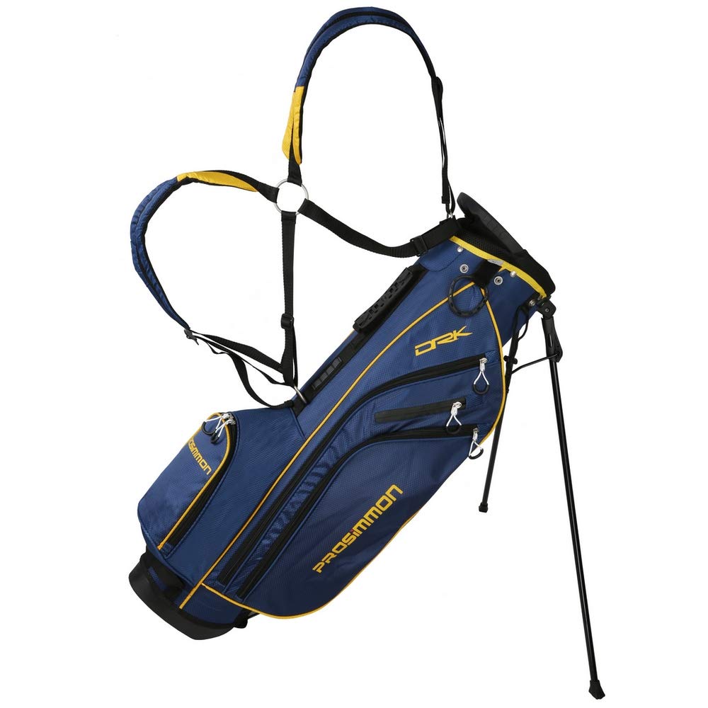 Prosimmon Golf DRK 7" Lightweight Golf Stand Bag with Dual Straps (Dark Blue/Gold)