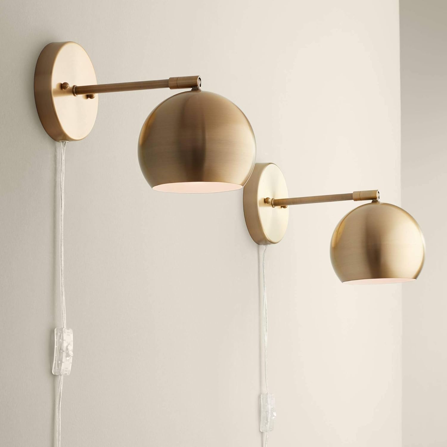 Gold wall lights with pull cord Clearance