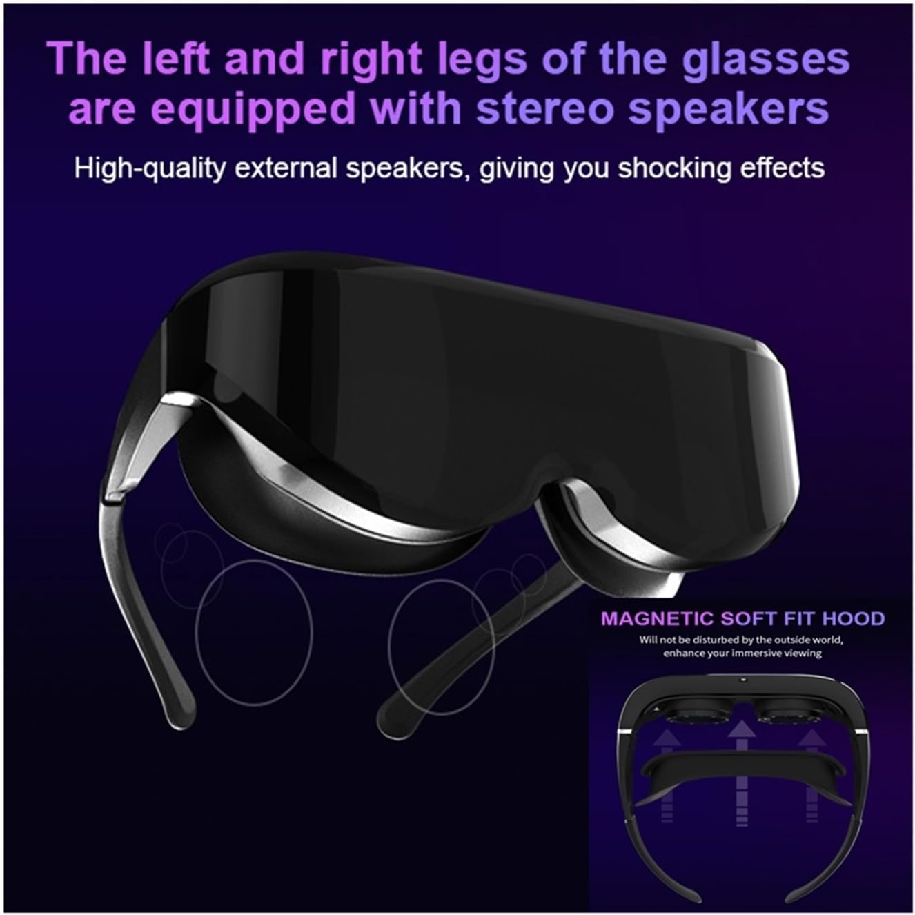 3DVR Virtual Reality Movie Games 3D Video Glasses HDMI Head-Mounted High-Definition Giant Screen Display Smart Glasses