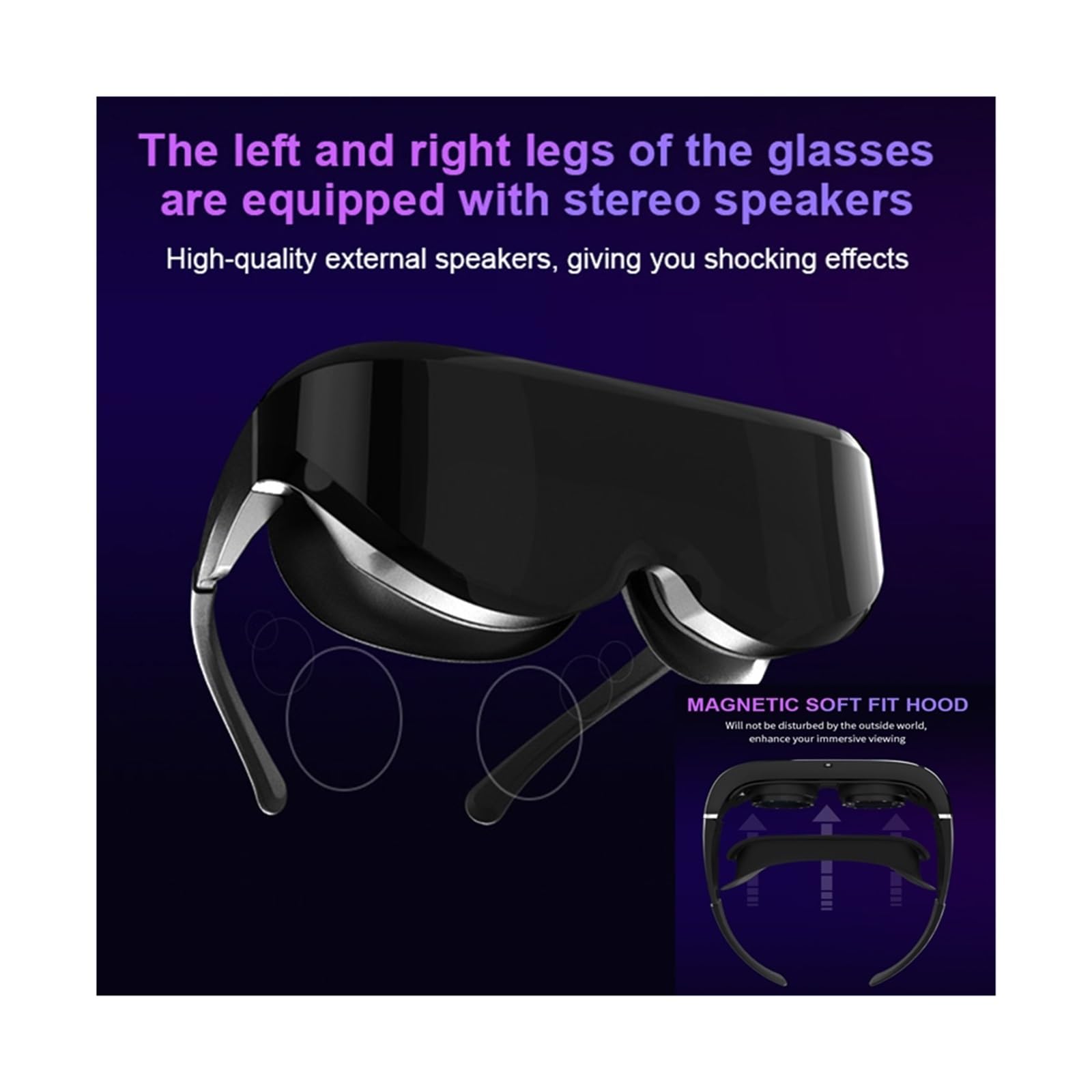 Gafas Inteligentes 3DVR de Realidad Virtual for películas y Juegos, con Pantalla Gigante de Alta definición y HDMI.