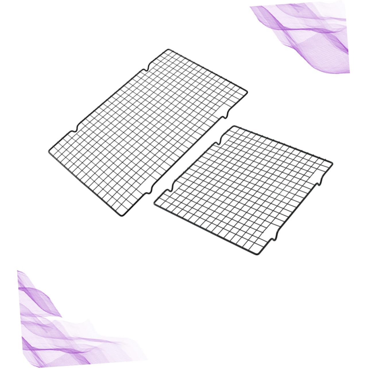 MAGICLULU 2stücke Kohlenstoffstahl Kühlgitter Backgitter für Kuchen und Gebäck Antihaftbeschichtet Robust und Langlebig für Küche